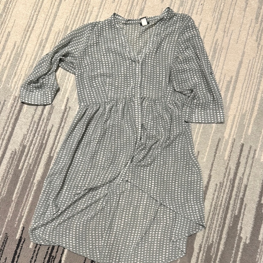 TORRID Gray and White Heart High-Low Tunic Plus Size